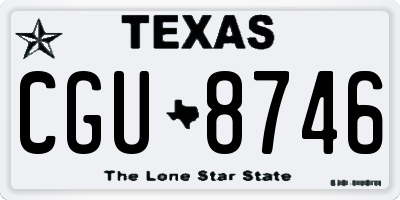 TX license plate CGU8746