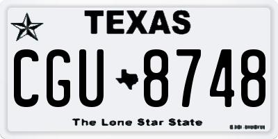 TX license plate CGU8748
