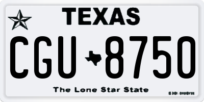TX license plate CGU8750