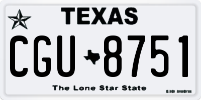 TX license plate CGU8751