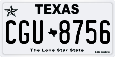 TX license plate CGU8756