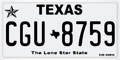 TX license plate CGU8759