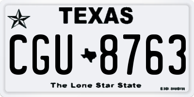 TX license plate CGU8763