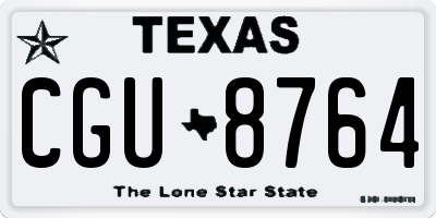 TX license plate CGU8764