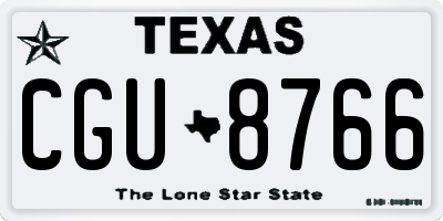 TX license plate CGU8766