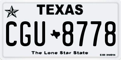 TX license plate CGU8778