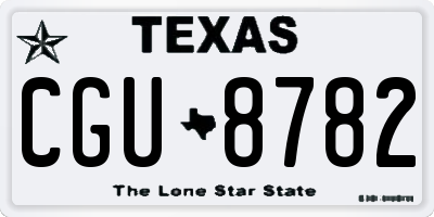 TX license plate CGU8782