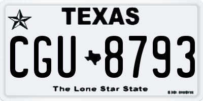 TX license plate CGU8793