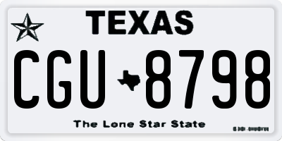 TX license plate CGU8798