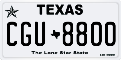 TX license plate CGU8800