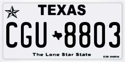TX license plate CGU8803