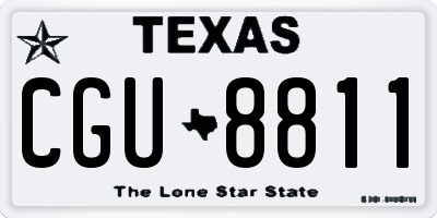 TX license plate CGU8811