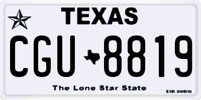 TX license plate CGU8819