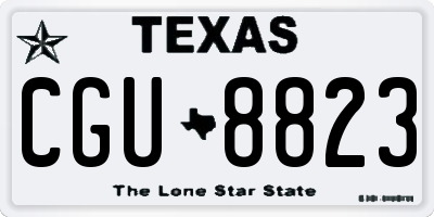 TX license plate CGU8823