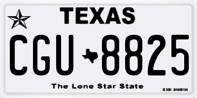 TX license plate CGU8825