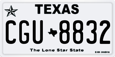 TX license plate CGU8832