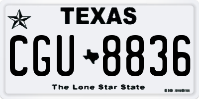 TX license plate CGU8836