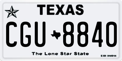 TX license plate CGU8840