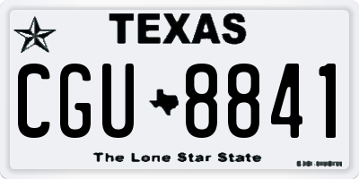 TX license plate CGU8841