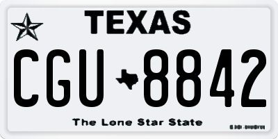 TX license plate CGU8842