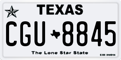 TX license plate CGU8845