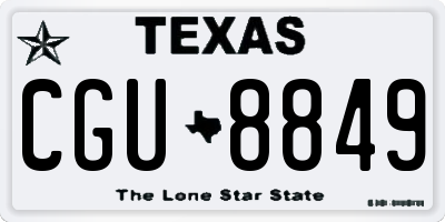 TX license plate CGU8849
