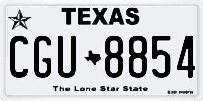 TX license plate CGU8854