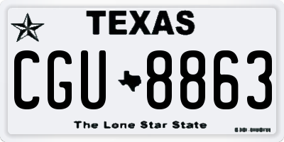 TX license plate CGU8863