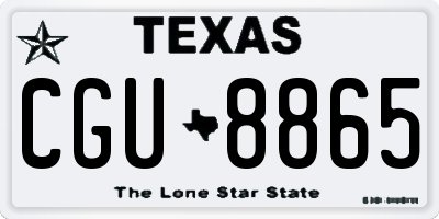 TX license plate CGU8865