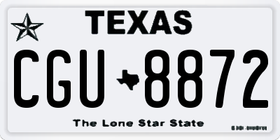 TX license plate CGU8872