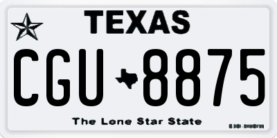 TX license plate CGU8875