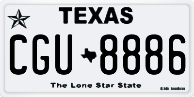 TX license plate CGU8886