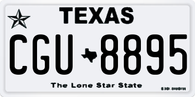 TX license plate CGU8895