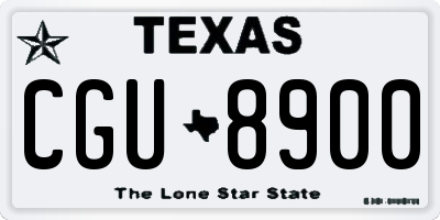 TX license plate CGU8900