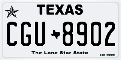 TX license plate CGU8902