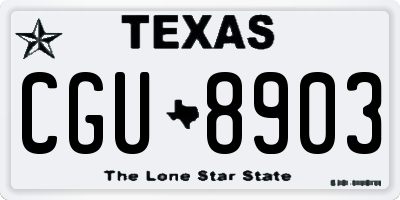 TX license plate CGU8903