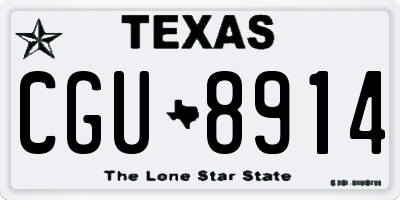 TX license plate CGU8914