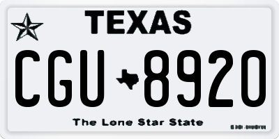 TX license plate CGU8920