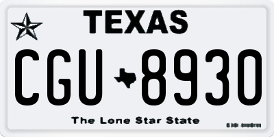 TX license plate CGU8930