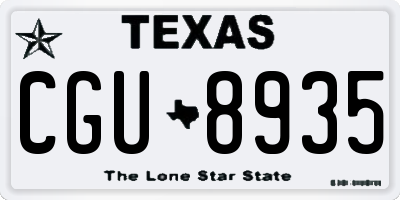 TX license plate CGU8935