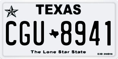 TX license plate CGU8941