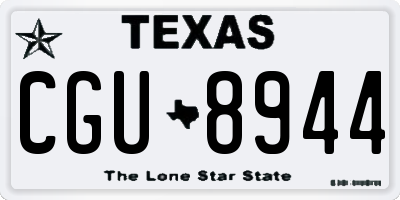 TX license plate CGU8944