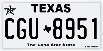 TX license plate CGU8951