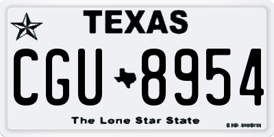 TX license plate CGU8954