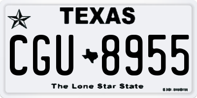 TX license plate CGU8955