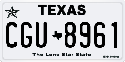 TX license plate CGU8961