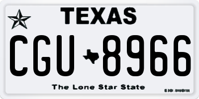 TX license plate CGU8966