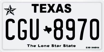 TX license plate CGU8970