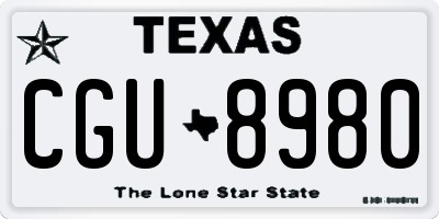 TX license plate CGU8980