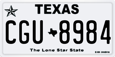 TX license plate CGU8984